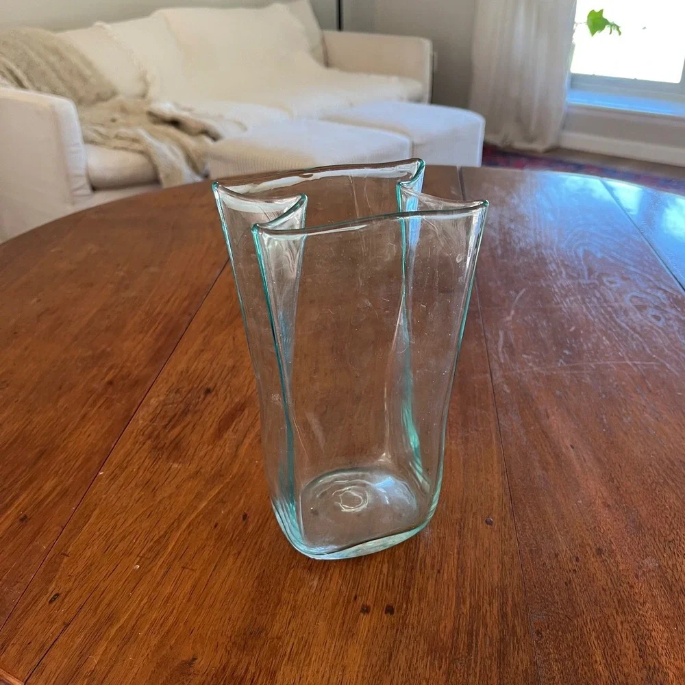 Vintage Blenko Hand Blown Paper Bag Vase